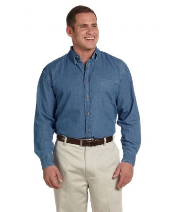 Harriton M550 Men's 6.5 oz. Long-Sleeve Denim Shirt