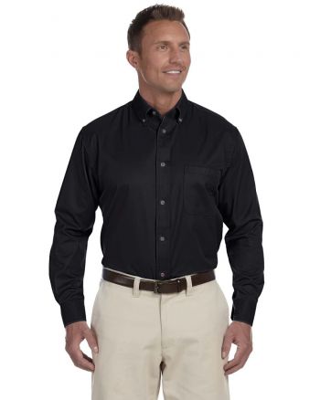 Harriton M500 Men's Easy Blend™ Long-Sleeve Twill Shirt with Stain-Release