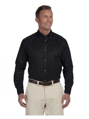 Harriton M500 Men's Easy Blend™ Long-Sleeve Twill Shirt with Stain-Release