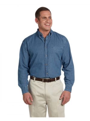 Harriton M550 Men's 6.5 oz. Long-Sleeve Denim Shirt