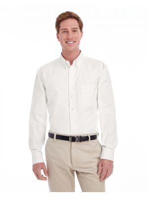 Harriton M581 Men's Foundation 100% Cotton Long-Sleeve Twill Shirt with Teflon™ 